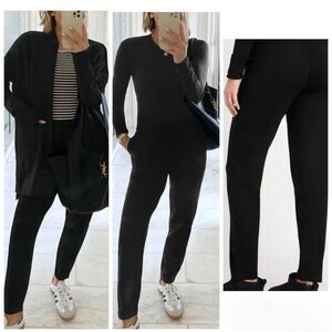 NWT Splendid Women's Size Small Black Soft Knit Jogger Pants Wool Cotton Blend